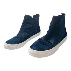 Zara High Top Leather Hyde Fashion Sneaker Black Size 36 6521/003/010 2663